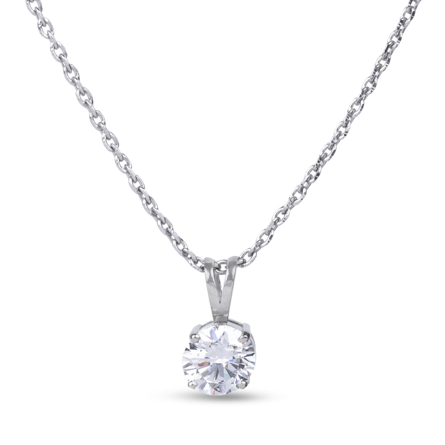 This elegant lab grown diamond solitaire necklace features a 2.02 carat round lab grown diamond suspended from a delicate chain, maximizing brilliance and sophistication. A perfect choice for those searching for a solitaire lab grown diamond necklace or a lab grown diamond solitaire pendant necklace, this timeless piece blends luxury with sustainability.