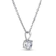 A side profile of this stunning solitaire diamond necklace lab grown, showcasing its 2.02 carat round lab grown diamond set in a minimalist pendant design. This lab grown diamond solitaire pendant necklace offers a refined and timeless look, making it a perfect choice for those seeking an elegant, sustainable jewelry piece.

