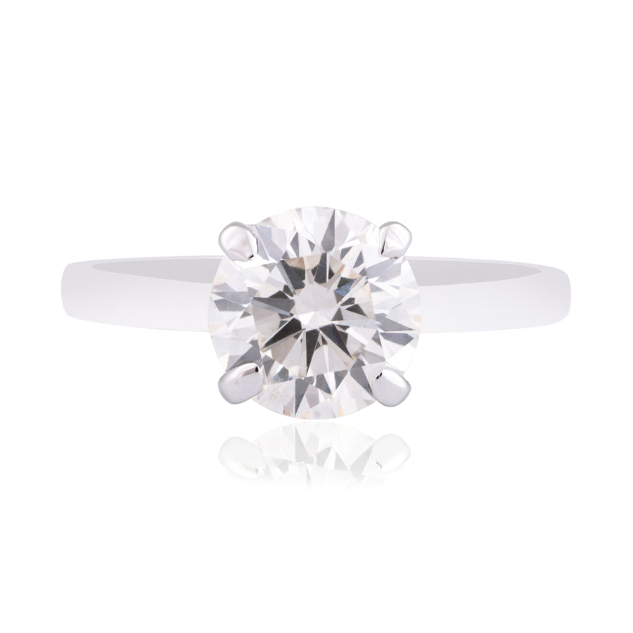 Round Cut Lab Grown Diamond Solitaire Ring | 0.8 CT | 10KT White Gold