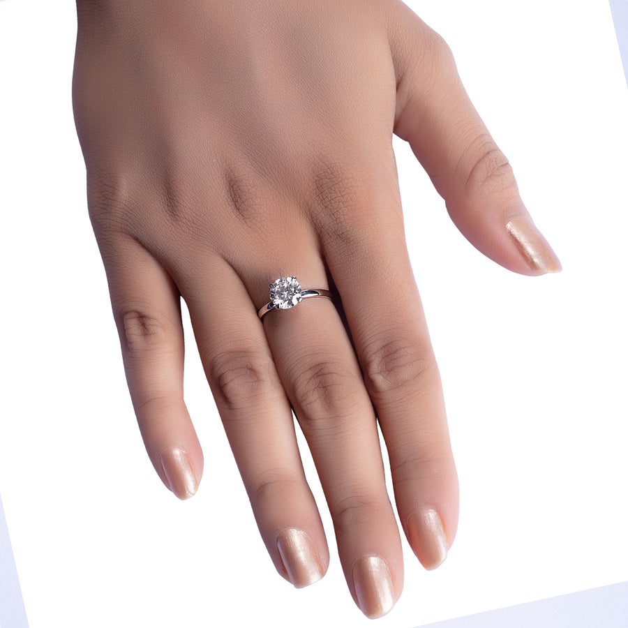 Round Cut Lab Grown Diamond Solitaire Ring | 0.8 CT | 10KT White Gold