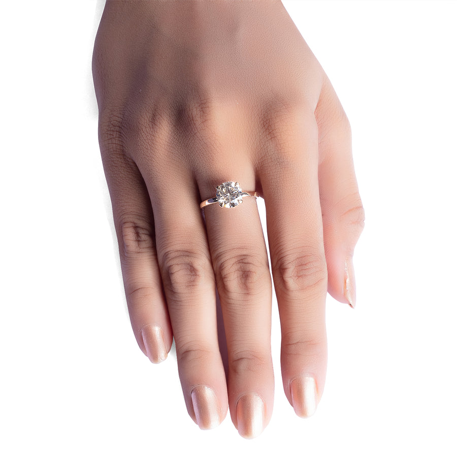 Round Cut Lab Grown Diamond Solitaire Ring | 0.8 CT | 10KT Gold