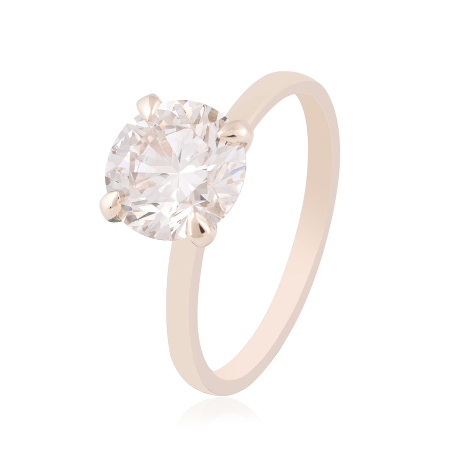 Round Cut Lab Grown Diamond Solitaire Ring | 0.8 CT | 10KT Gold