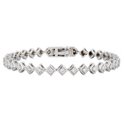 Rhombus Shape Tennis Bracelet | 1.55 CTW | 10K White Gold