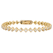 Rhombus Shape Tennis Bracelet | 1.55 CTW | 10K Gold