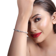 Rhombus Shape Tennis Bracelet | 1.55 CTW | 10K White Gold